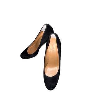 J.Crew Womens Black Suede Block Heel Slip On Pumps